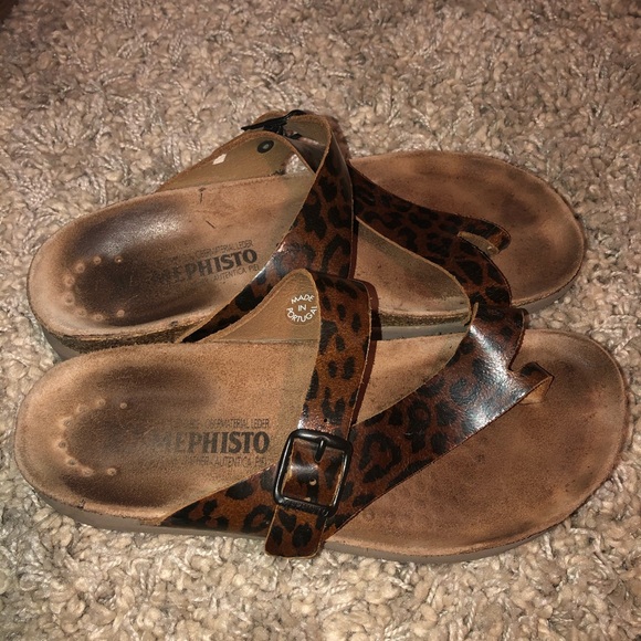 mephisto leopard sandals